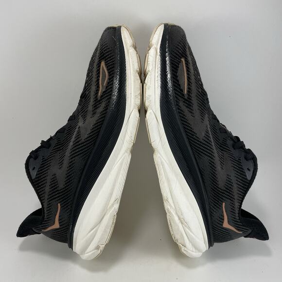 Hoka One One Clifton 9 Running Shoes Womens Size 9 D Wide Black Athletic Sneaker - Picture 6 of 10